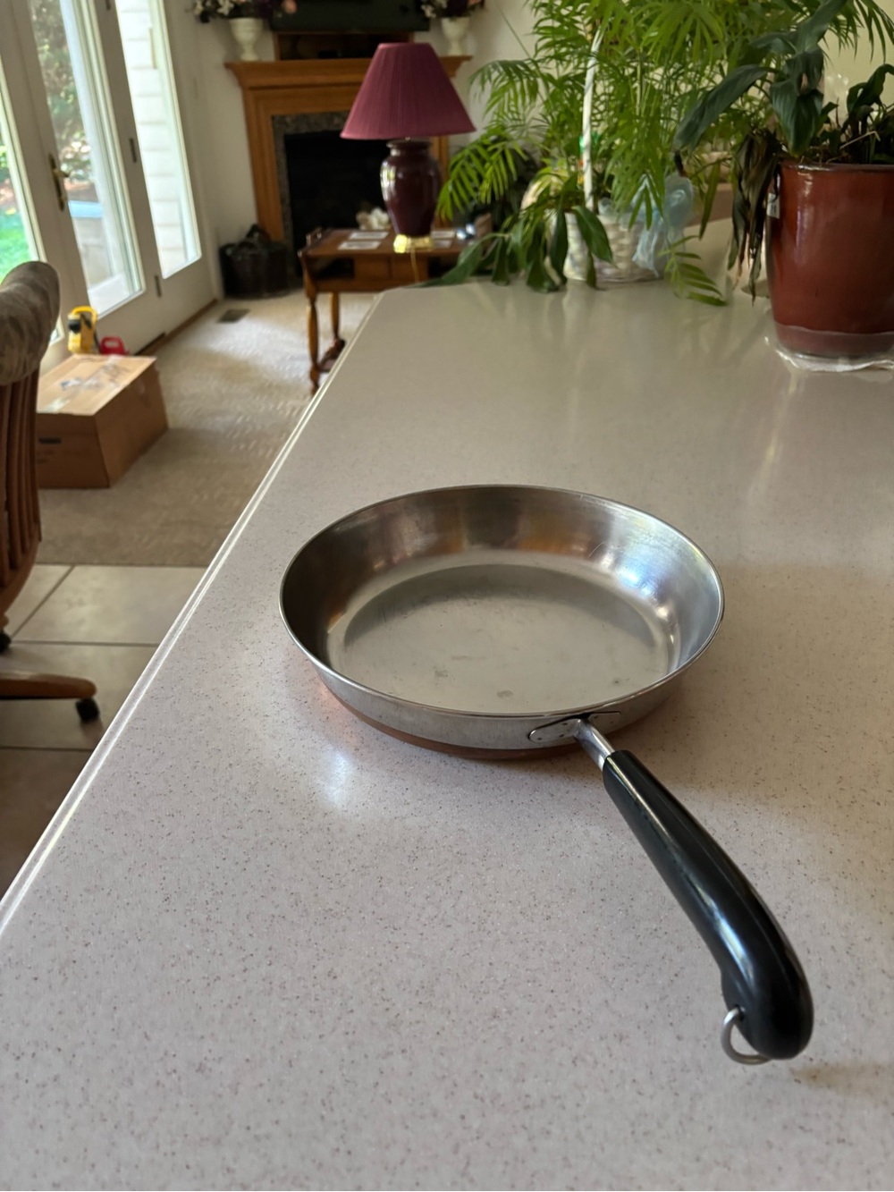 Vintage Revere Ware frying Pan with Black Handle - Home Kitchen